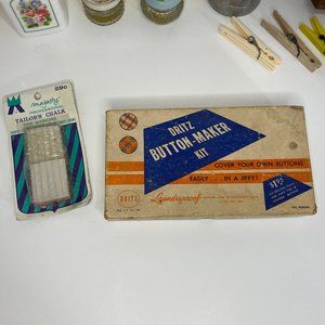 Vintage Dritz Button-Maker Kit and Majesty Tailor's Chalk